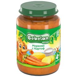 Bebelan пюре с картофи, моркови и мляко, 4+ месеца (190 г)