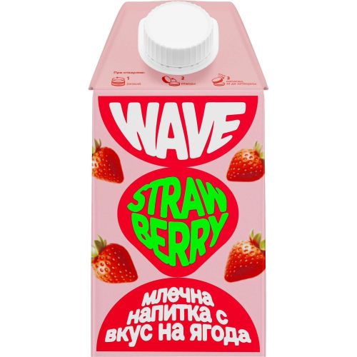 Wave млечна напитка с вкус на ягода UHT (500 мл)