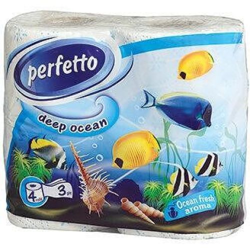 Perfetto тоалетна хартия дълбок океан, 3 пласта (4 бр.)
