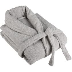 Dilios халат за баня Кристал, светло сив, размер S/M