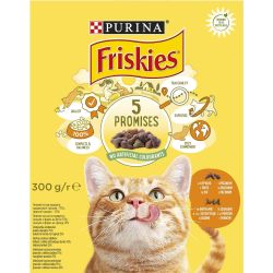 Purina Friskies храна за котки в зряла възраст, пиле и зеленчуци (300 г)