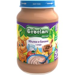 Bebelan млечна каша с ябълки, банани и елда, 5+ месеца (190 г)