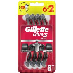 Gillette Blue 3 Plus еднократни самобръсначки, 6 бр. + 2 бр. (8 бр.)