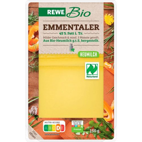 REWE био ементалер слайс 45% (150 г)