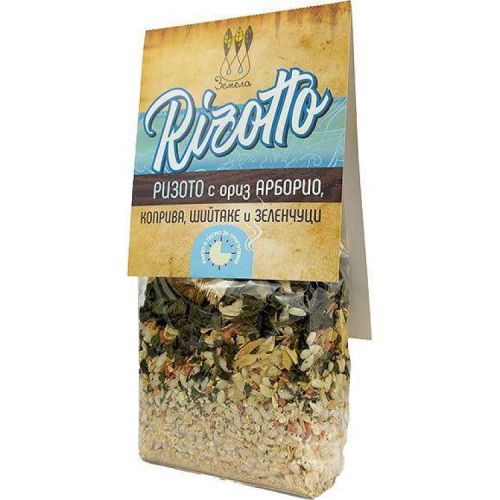 Земела ризото с коприва, гъби шийтаке и зеленчуци (250 г)