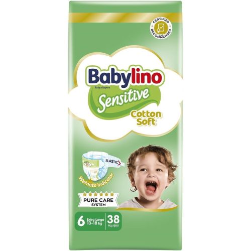 Babylino Sensitive Cotton Soft пелени 6, 13 - 18 кг (38 бр.)