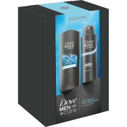 Dove Men+Care Restore подаръчен комплект, дезодорант 150 мл, душ гел 250 мл (1 бр.)