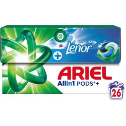Ariel с Lenor капсули за пране за цветни тъкани, 26 пранета (26 бр.)