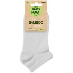 Happy Foottopia къси бамбукови чорапи, бели, размер 39 - 42