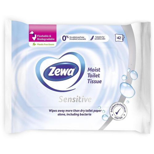 Zewa Sensitive влажна тоалетна хартия, 42 кърпички (42 бр.)
