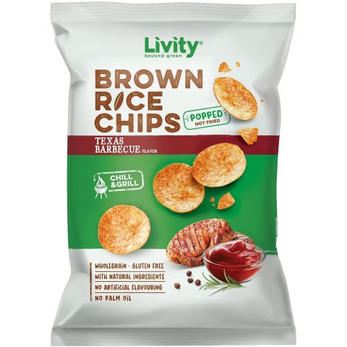 Livity оризов чипс тексас барбекю (60 г)