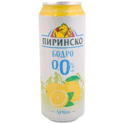 Пиринско Бодро лимон 0.0%, кен (500 мл)