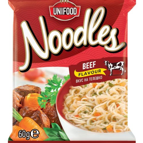 Unifood нудли с вкус телешко (60 г)