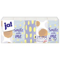 Ja! носни кърпички, 15 пакета х 10 къса (15 бр.)