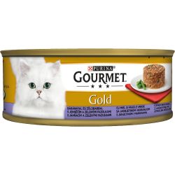 Purina Gourmet Gold Savoury храна за котки агнешкo и зелен фасул (85 г)