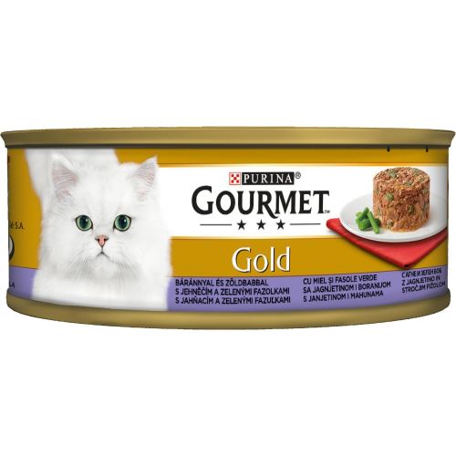 Purina Gourmet Gold Savoury храна за котки агнешкo и зелен фасул (85 г)