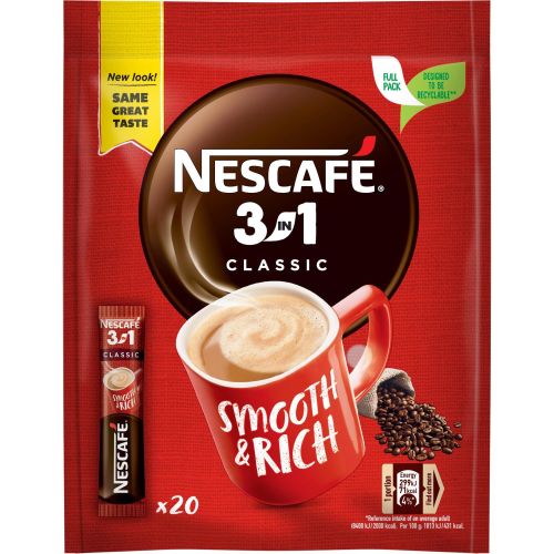 Nescafe 3in1 Classic разтворимо кафе, 20 бр. х 16.5 г (330 г)