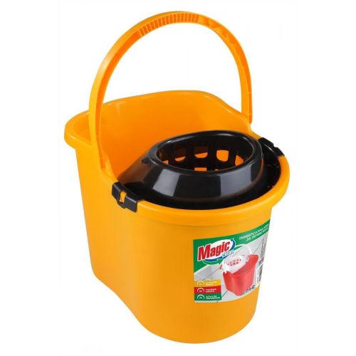 Magic Clean овална кофа с цедка, жълта, 16 л, 39.5 х 26.5 x 29 х см (1 бр.)