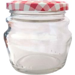 Буркани с цветни капачки Ф63, комплект (3 бр.)