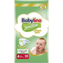 Babylino Sensitive Cotton Soft пелени 4, 8 - 13 кг (50 бр.)