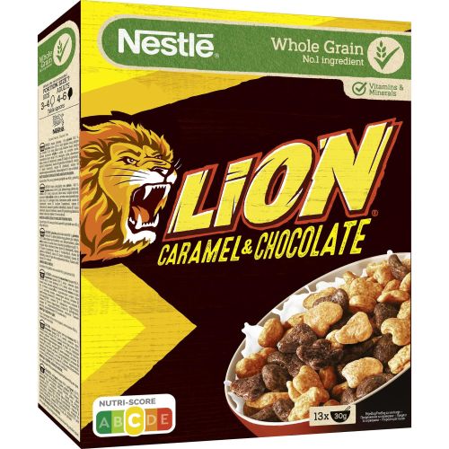 Nestle Lion зърнена закуска с карамел и шоколад (390 г)