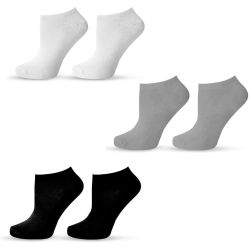 Happy Foottopia Basic No Show чорапи микс бели, сиви, черни, памук, размер: 43 - 46 (3 бр.)