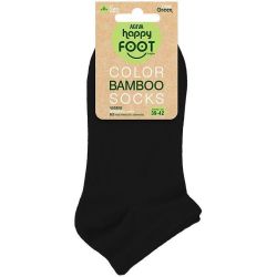 Happy Foottopia къси бамбукови чорапи, черни, размер 39 - 42