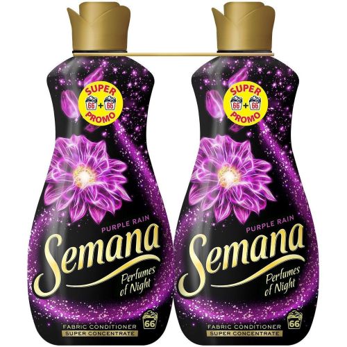 Semana Perfumes of Night Purple Rain омекотител, 2 бр. х 1.65 л, 132 пранета (3.3 л)