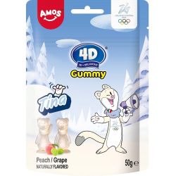 Amos 4D Gummy Tina праскова и грозде (50 г)