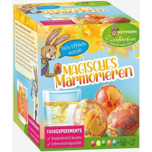 Heitmann таблетки за боядисване на магически яйца с мраморен ефект, 3 г + 15 мл (5 бр.)