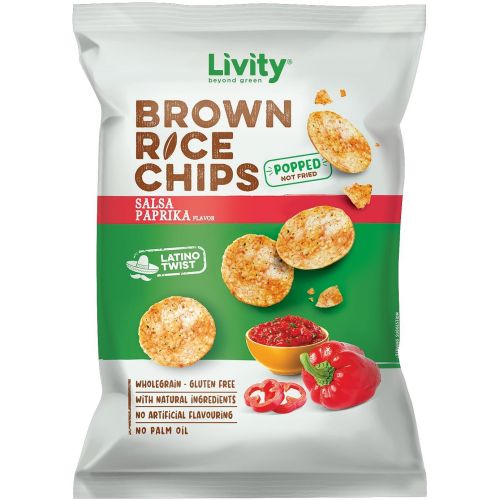 Livity оризов чипс салса паприка (60 г)