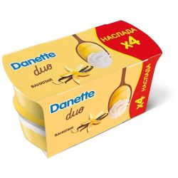 Danone Danette Duo ванилия, 4 бр. х 115 г (460 г)