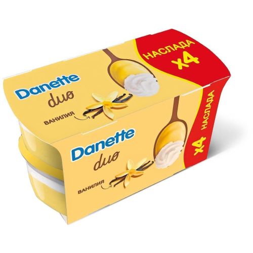 Danone Danette Duo ванилия, 4 бр. х 115 г (460 г)