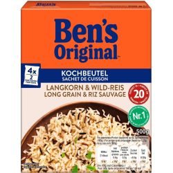 Ben's Original дългозърнест и див ориз, 4 бр. х 125 г (500 г)