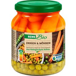 REWE био грах с моркови (340 г)