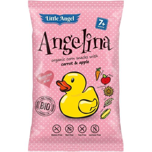 Little Angel био печен царевичен снакс Angelina с морков и ябълка (30 г)