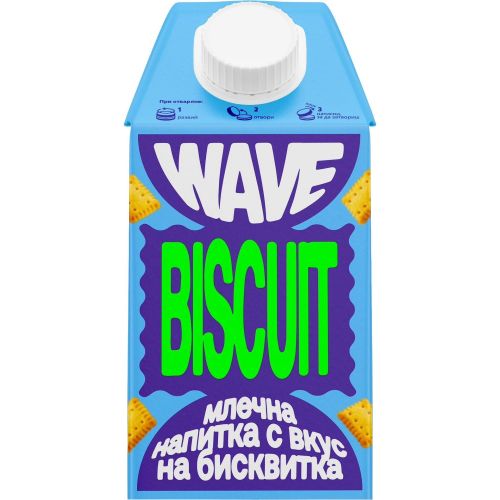 Wave млечна напитка с вкус на бисквитка UHT (500 мл)