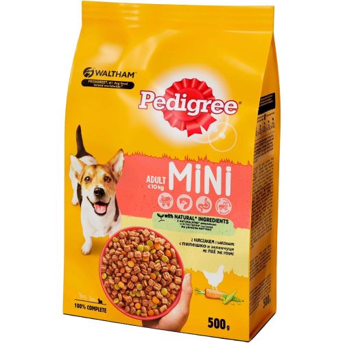 Pedigree гранули с пилешко и зеленчуци за дребни породи (500 г)