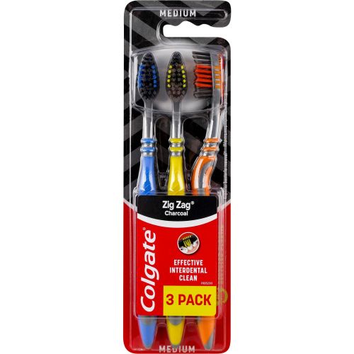 Colgate Zig Zag Charcoal Medium четка за зъби (3 бр.)