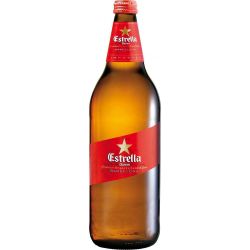 Estrella Damm лагер бира в стъклена бутилка, 4.6% (1 л)