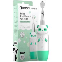 Nordics Expert детска електрическа четка за зъби, панда, зелена (1 бр.)