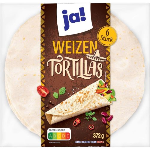 JA! пшенични тортили, 6 бр. (372 г)