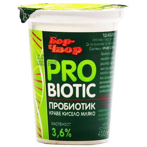 Бор Чвор краве кисело мляко с пробиотик 3.6% (400 г)