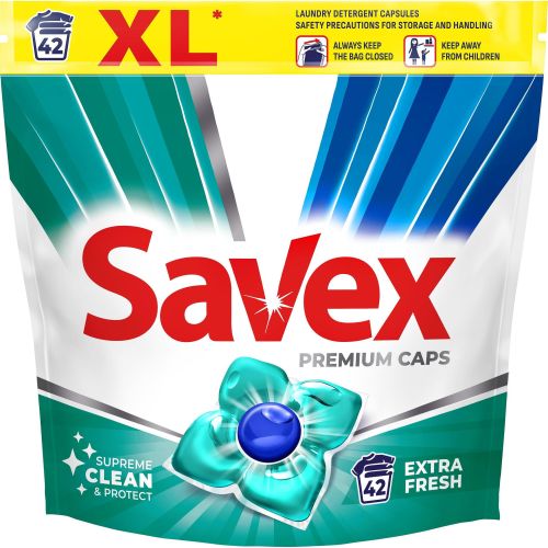 Savex Extra Fresh гел капсули за пране, 42 пранета (42 бр.)