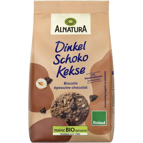 Alnatura био шоколадови бисквити с пълнозърнеста спелта и лешници (150 г)