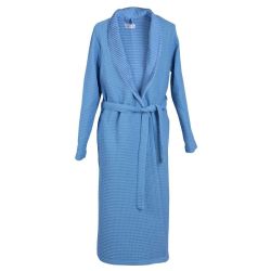 PNG халат за баня вафел с шал яка, светло син, размер XL (1 бр.)