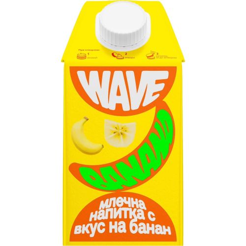 Wave млечна напитка с вкус на банан UHT (500 мл)
