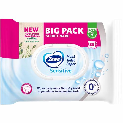Zewa Sensitive влажна тоалетна хартия, 80 къса (1 бр.)