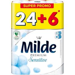 Milde Premium Sensitive тоалетна хартия, трипластова (30 бр.)