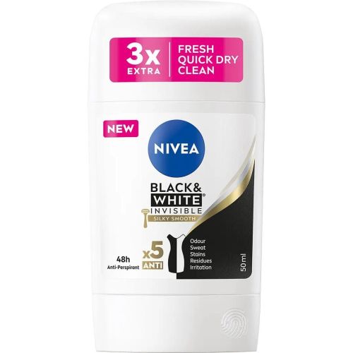 Nivea Invisible Black & White Silky Smooth део стик (50 мл)